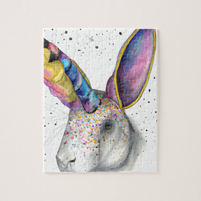 Colourful Unicorn Rabbit  Jigsaw Puzzle (Vertical)