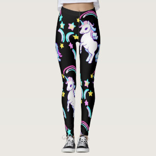 colourful Unicorn rainbow balloon pattern for her Leggings