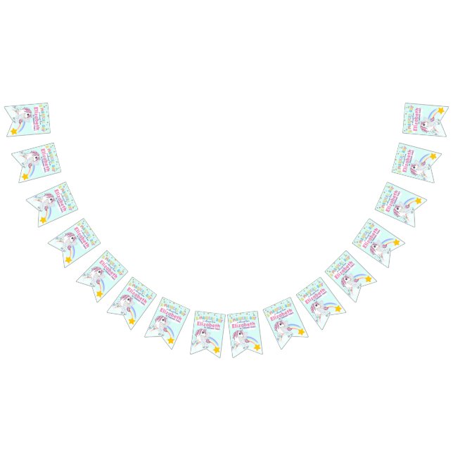 Colourful Unicorn Rainbow Cute Magical Pink Bunting (All)