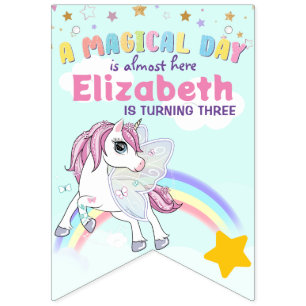 Colourful Unicorn Rainbow Cute Magical Pink Bunting