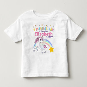 Colourful Unicorn Rainbow Cute Magical Pink Toddler T-Shirt