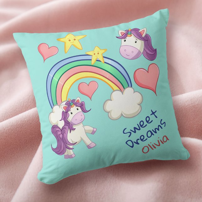 Colourful Unicorn Rainbow Kid's Cushion (Creator Uploaded)