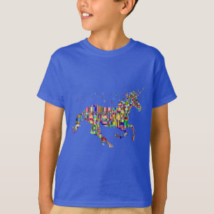 Colourful Unicorn Shiny Legendary Horse Mosaic T-Shirt