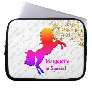 Colourful UNICORN Stars Personalised Keepsake Laptop Sleeve