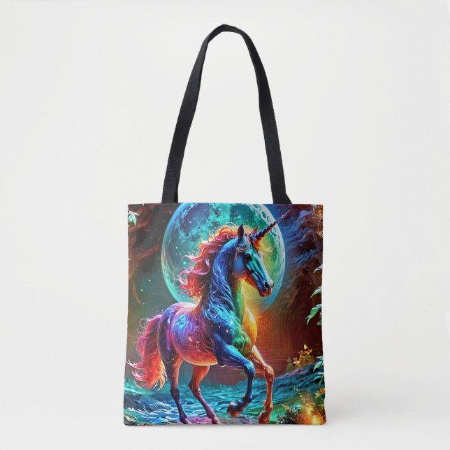 Colourful Unicorn Tote Bag (Front)