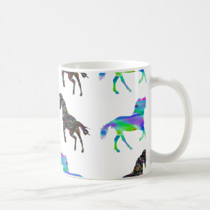 Colourful unicorns coffee mug