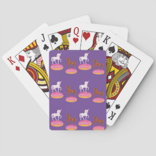 Colourful unicorns Doughnuts Pattern Playing Cards