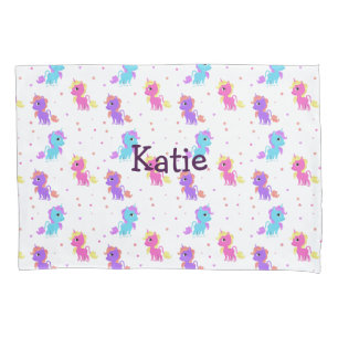 Colourful Unicorns Girl's Custom Pillow Case