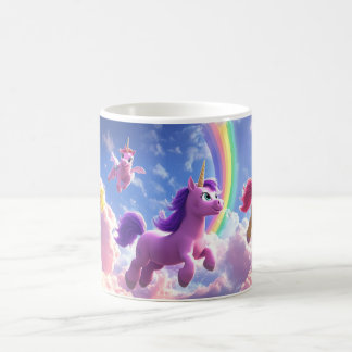Colourful Unicorns in sky Coffee Mug