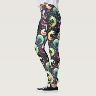 Colourful Unicorns Seamless Pattern Yoga Running Leggings