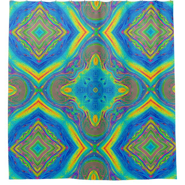 Colourful Unique Abstract Shower Curtain (Front)