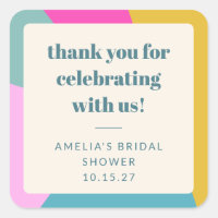 Colourful Unique Custom Bridal Shower Thank You