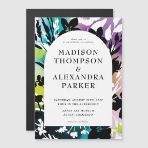 Colourful & Unique Floral Wedding Invitation Magne
