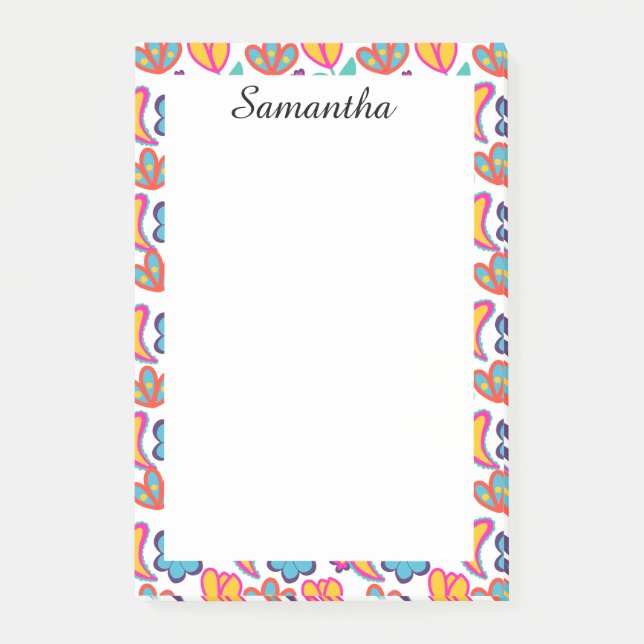 Colourful Unique  Flowers Post-it Notes (Front)