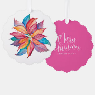Colourful Unique Poinsettia Christmas Tree Decoration Card