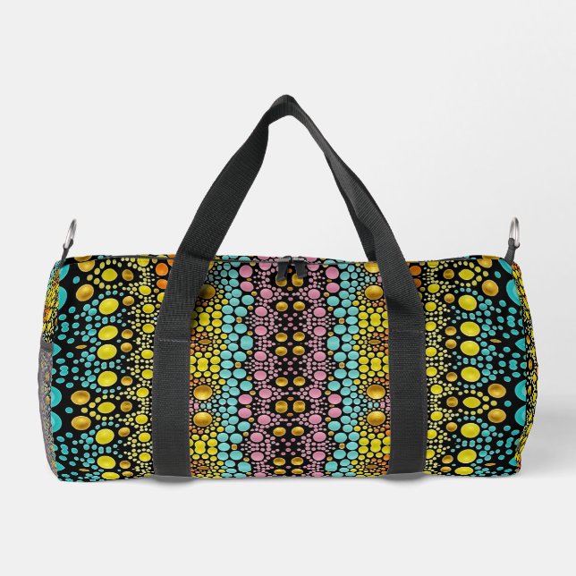Colourful Unique Popular Dot Art  Duffle Bag (Back)