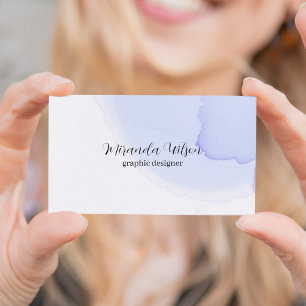 Colourful Unique Purple Watercolor Designer Business Card