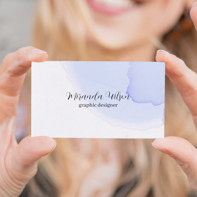 Colourful Unique Purple Watercolor Designer Business Card (Colorful Unique Purple Watercolor Designer Business Card)