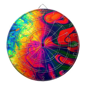 Colourful Unique Rainbow Swirl PERSONALIZE IT Dartboard