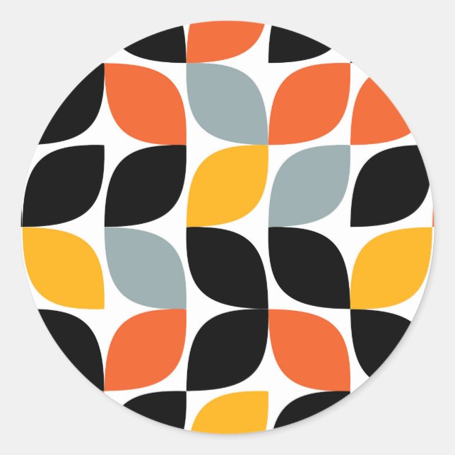 Colourful, unique, trendy, urban leaf concept classic round sticker (Front)