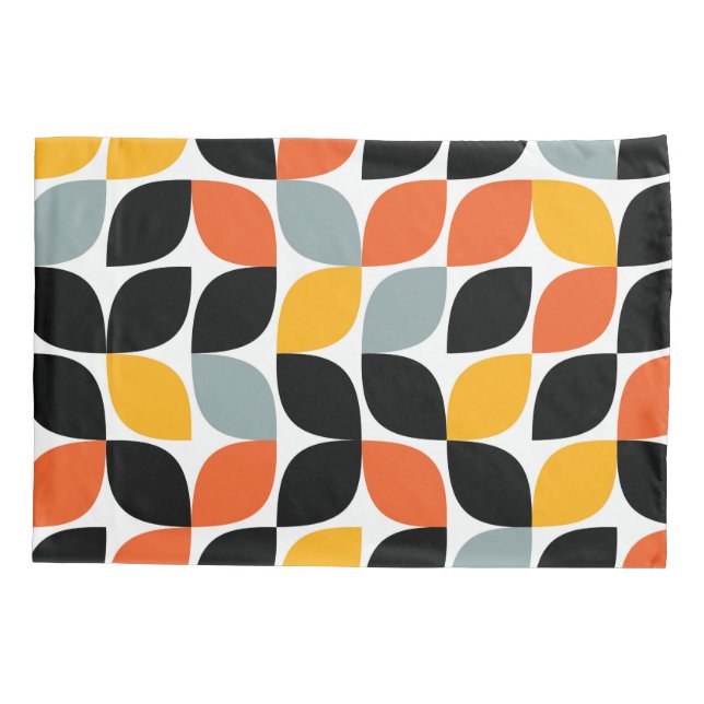 Colourful, unique, trendy, urban leaf concept pillowcase (Back)