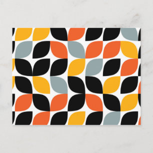 Colourful, unique, trendy, urban leaf concept postcard