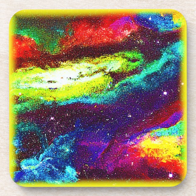 Colourful Universe Art. Buy Now Coaster (Front)
