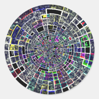 Colourful unusual pattern classic round sticker