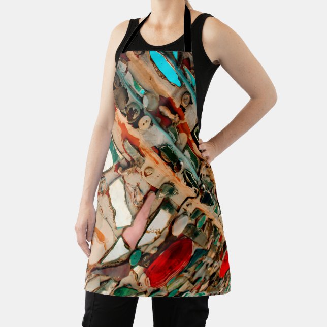 Colourful Upcycled Mosaic Apron (Insitu)