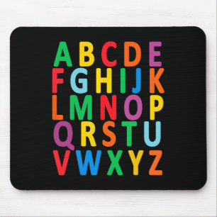 Colourful Uppercase Letters Alphabet Learn Abc Boy Mouse Mat