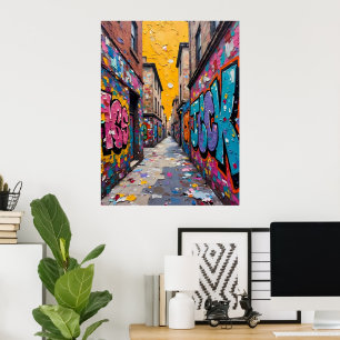 Colourful Urban Alley Poster