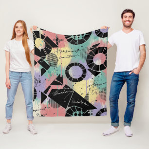 Colourful Urban Graffiti Pattern (10) Fleece Blanket