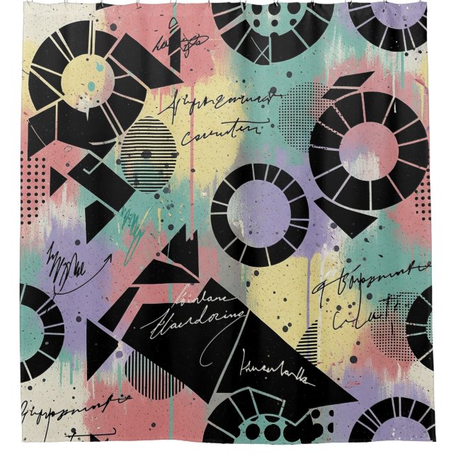 Colourful Urban Graffiti Pattern (10) Shower Curtain (Front)