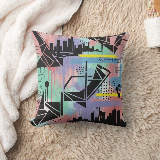 Colourful Urban Graffiti Pattern (11) Cushion (Blanket)
