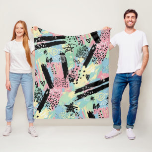 Colourful Urban Graffiti Pattern (12) Fleece Blanket