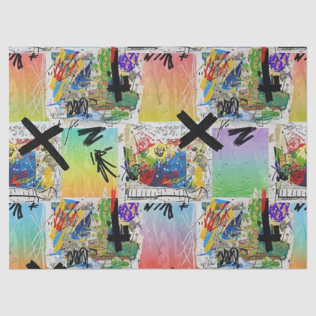 Colourful Urban Graffiti Pattern (14) Tissue Paper (Front)