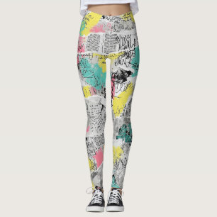 Colourful Urban Graffiti Pattern (3) Leggings