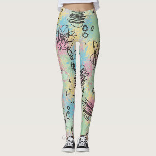 Colourful Urban Graffiti Pattern (4) Leggings