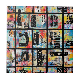 Colourful Urban Graffiti Pattern (5) Tile