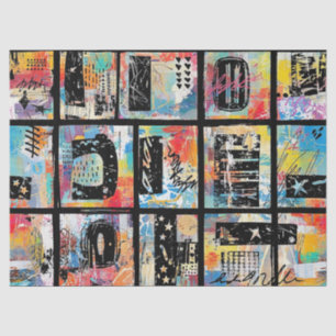 Colourful Urban Graffiti Pattern (5) Tissue Paper