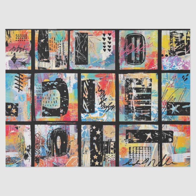 Colourful Urban Graffiti Pattern (5) Tissue Paper (Front)