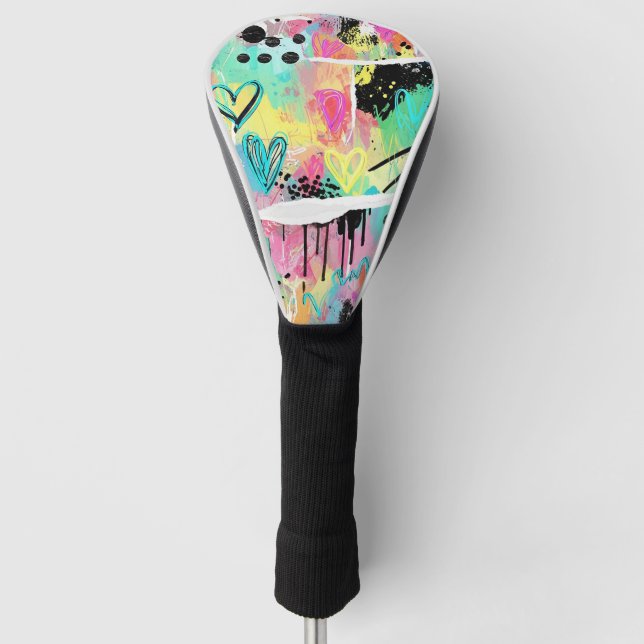 Colourful Urban Graffiti Pattern (7) Golf Head Cover (Front)