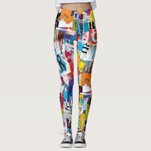 Colourful Urban Graffiti Pattern (8) Leggings