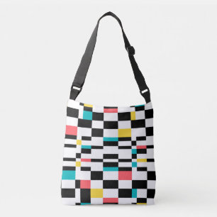 Colourful, urban, modern, trendy geometric pattern crossbody bag