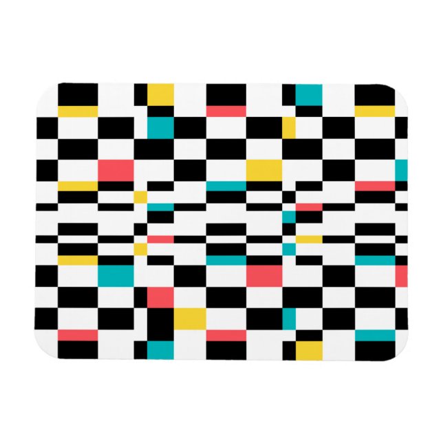 Colourful, urban, modern, trendy geometric pattern magnet (Horizontal)