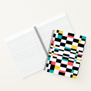 Colourful, urban, modern, trendy geometric pattern notebook