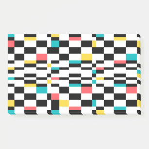 Colourful, urban, modern, trendy geometric pattern post-it notes