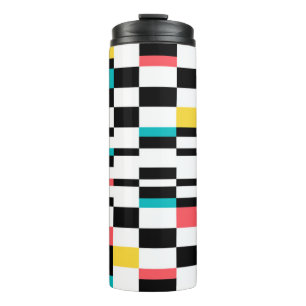 Colourful, urban, modern, trendy geometric pattern thermal tumbler