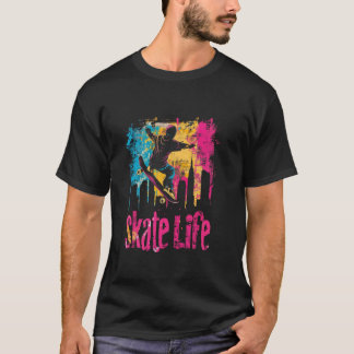 Colourful Urban Skateboarding Adventure Graphic T-Shirt