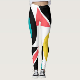 Colourful, urban, trendy, modern geometric art leggings